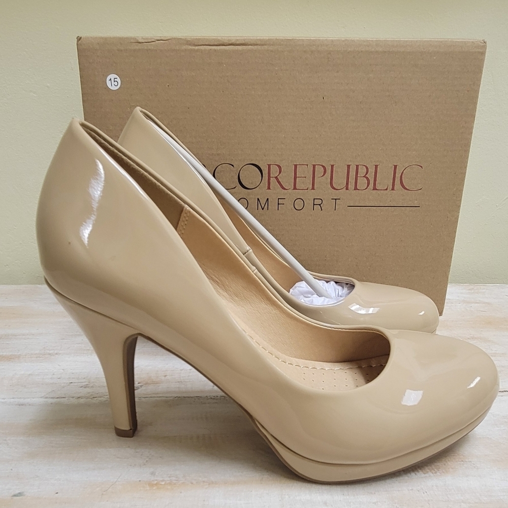 Marco Republic Comfort Beige Heels NEW - Picture 3 of 5